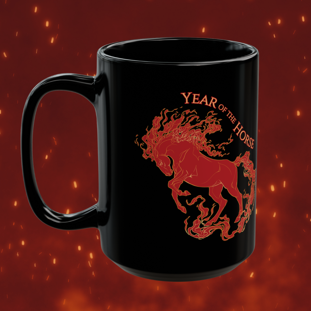 15oz Black Mug | Year of the Horse